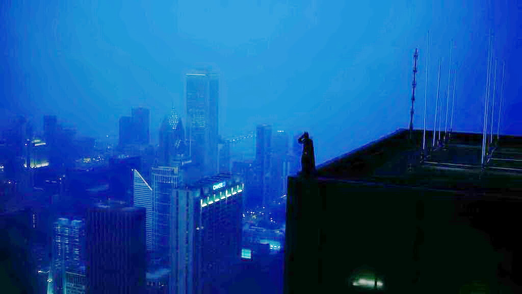 楼顶收听警察电台