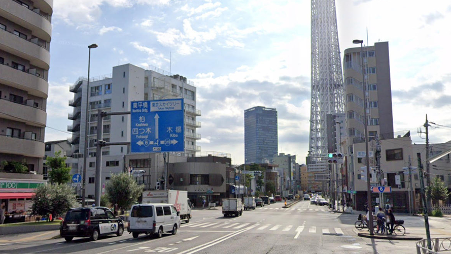 言问桥东路口